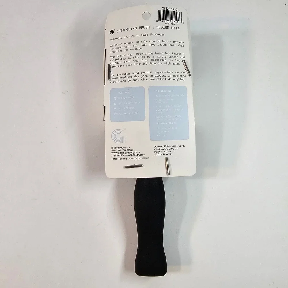 Gimme‎ Medium Hair Wet or Dry Detangling Brush Black Paddle Brush